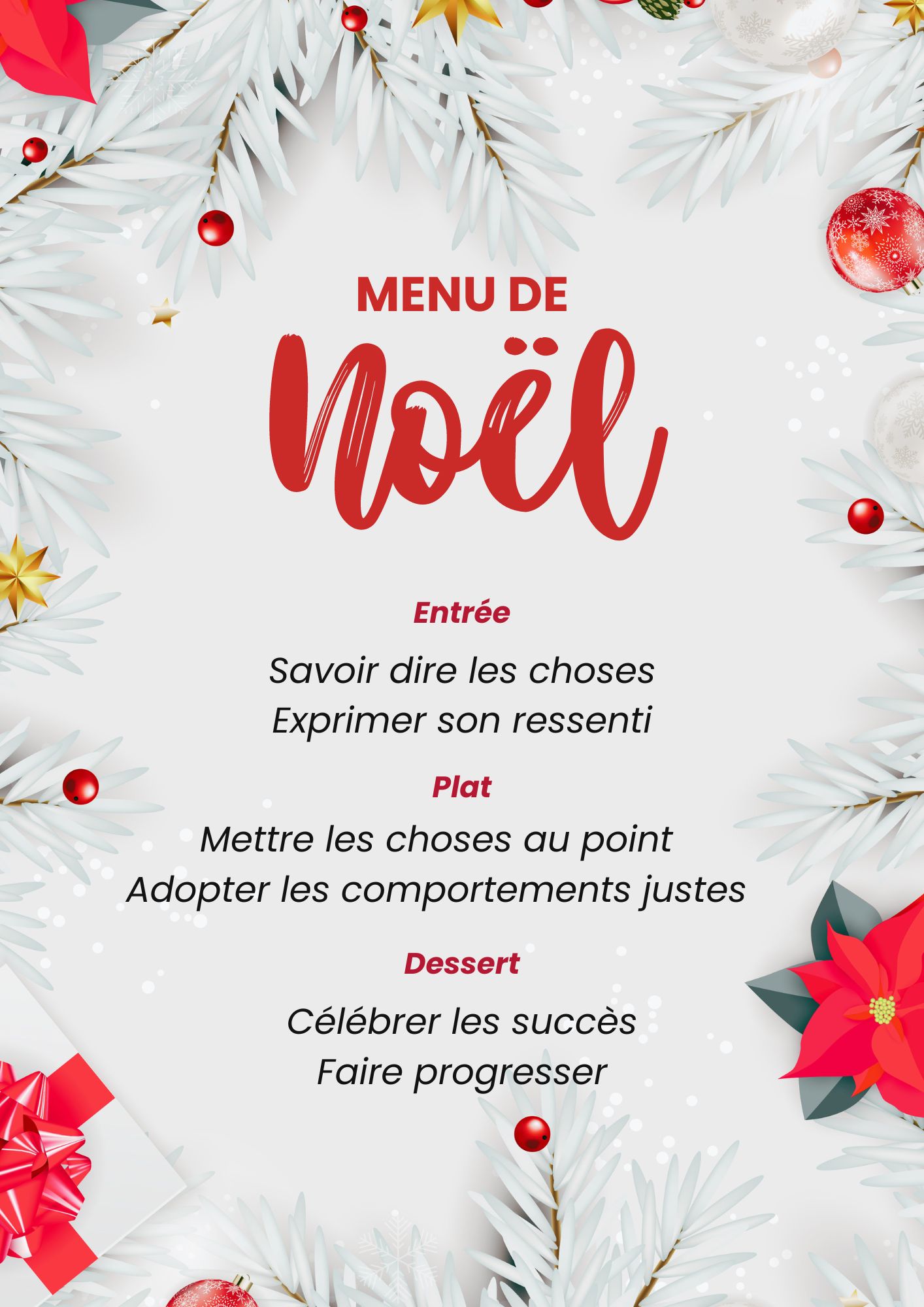 Menu de noël Feedback